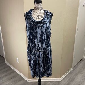 Michael Kors Blue and Black Patterned Garment